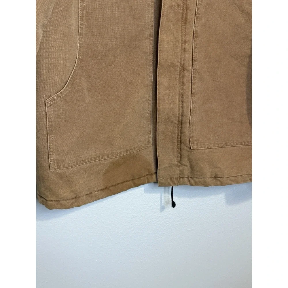 Vintage Carhartt Brown Canvas Jacket Coat Men's Size Large Tall Quilted Chore